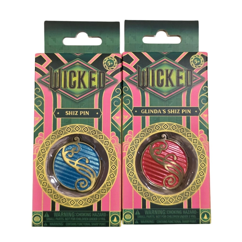 Wicked Shiz Pin Glinda Elphaba Shiz Pin Collectible Brooch 2-Pack University NEW